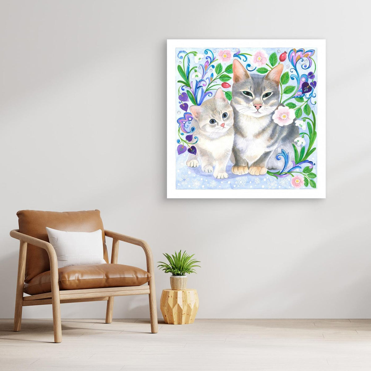 Whimsical Cats and Flowers by Isabelle Brent