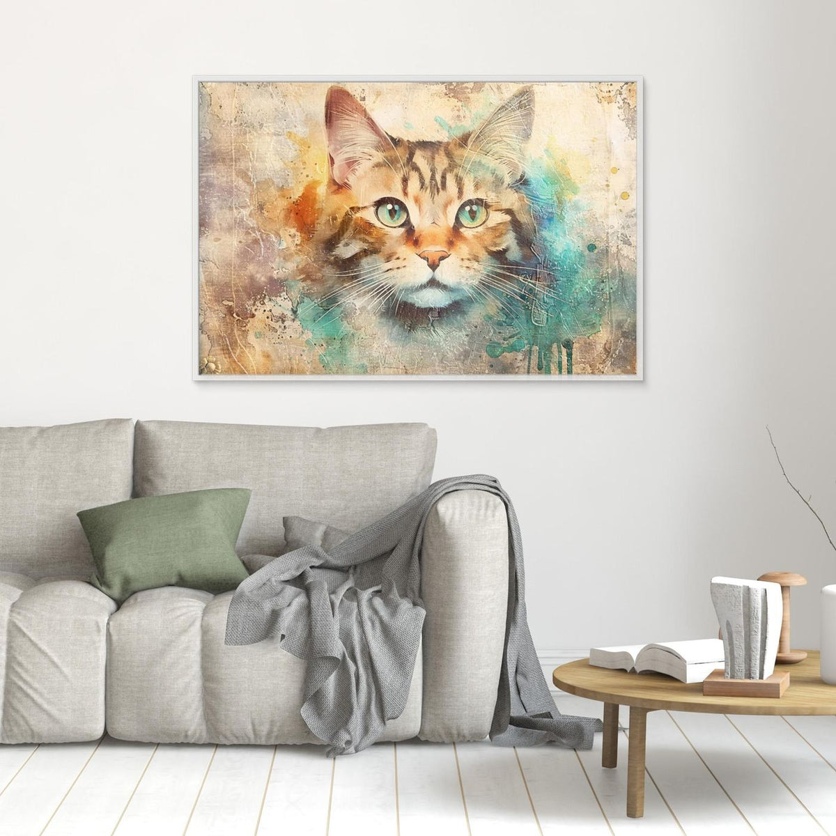 Cat Animal Vintage Art Illustration Wallart 01 by Rafal Kulik