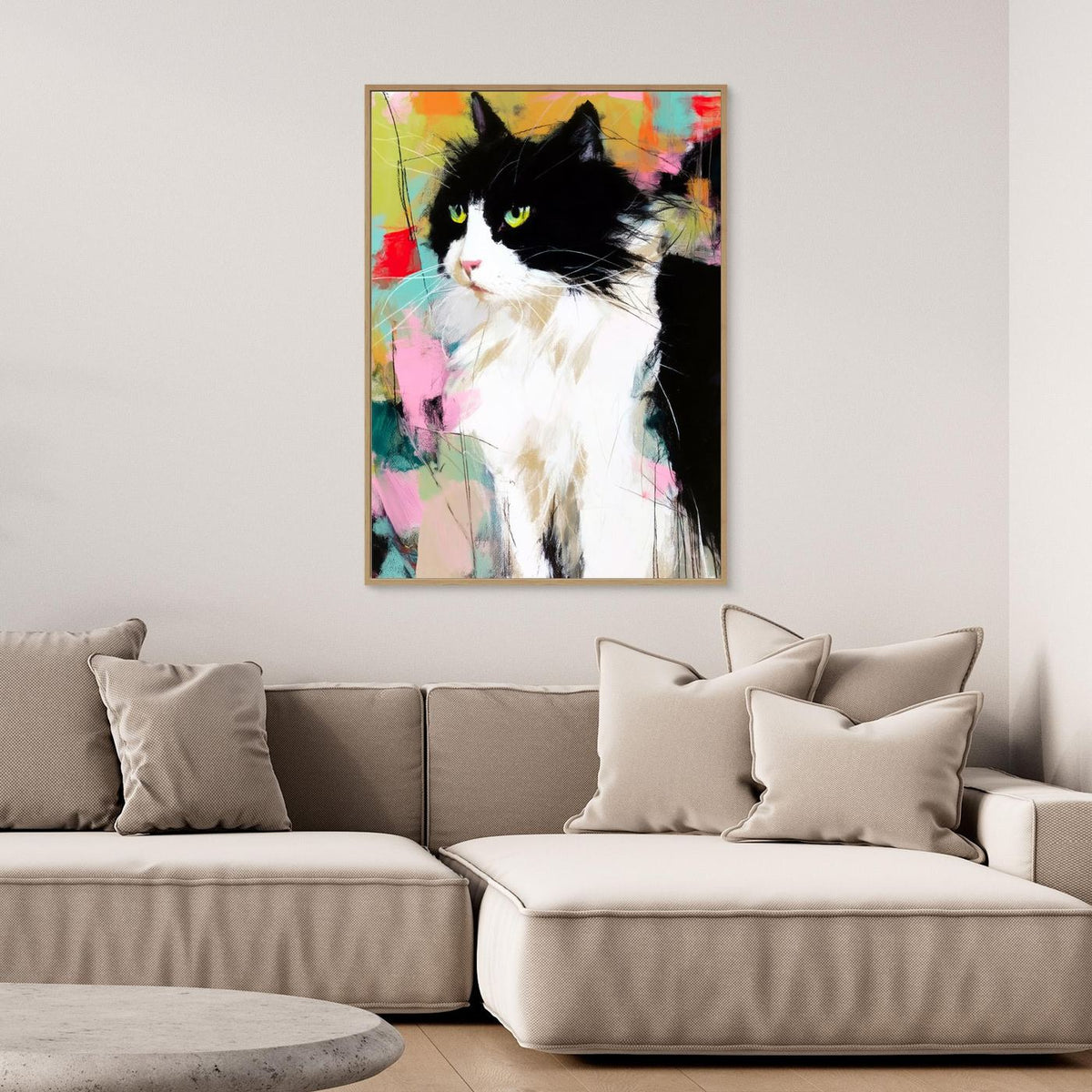 Colorful Cat Portrait by Justyna Jaszke