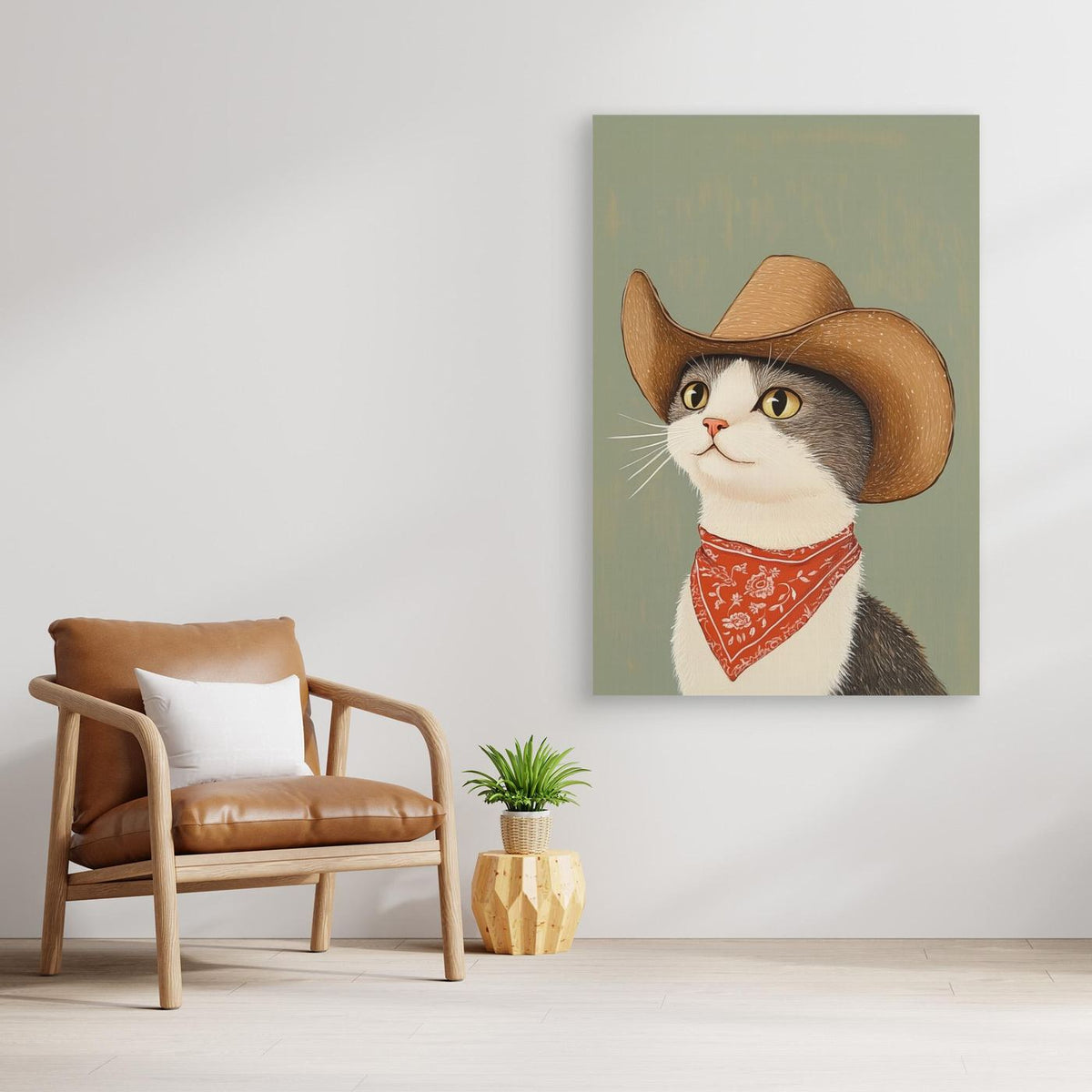 Cowboy English Shorthair Cat by Melloi Art Prints