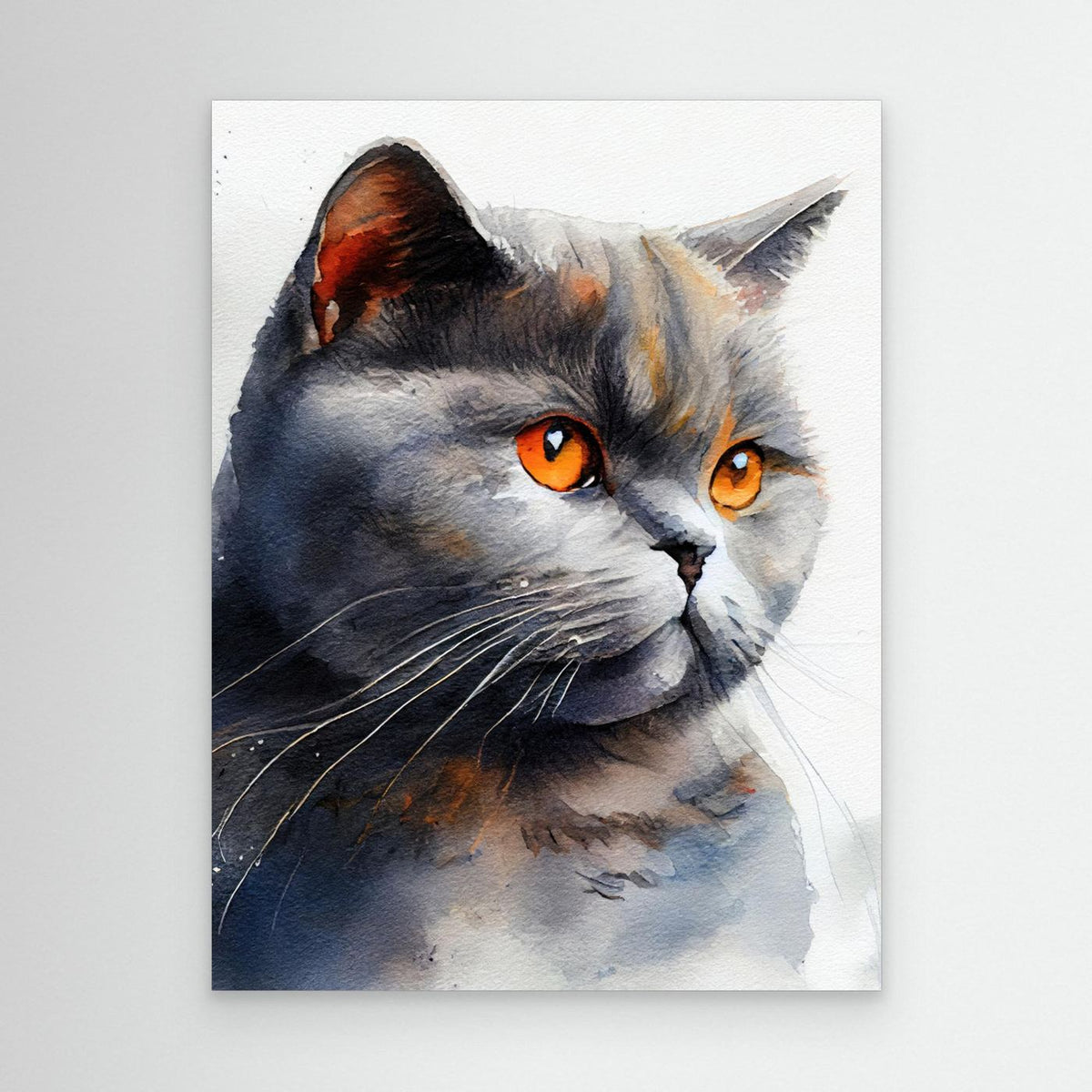 Cat watercolor painting animal by Justyna Jaszke