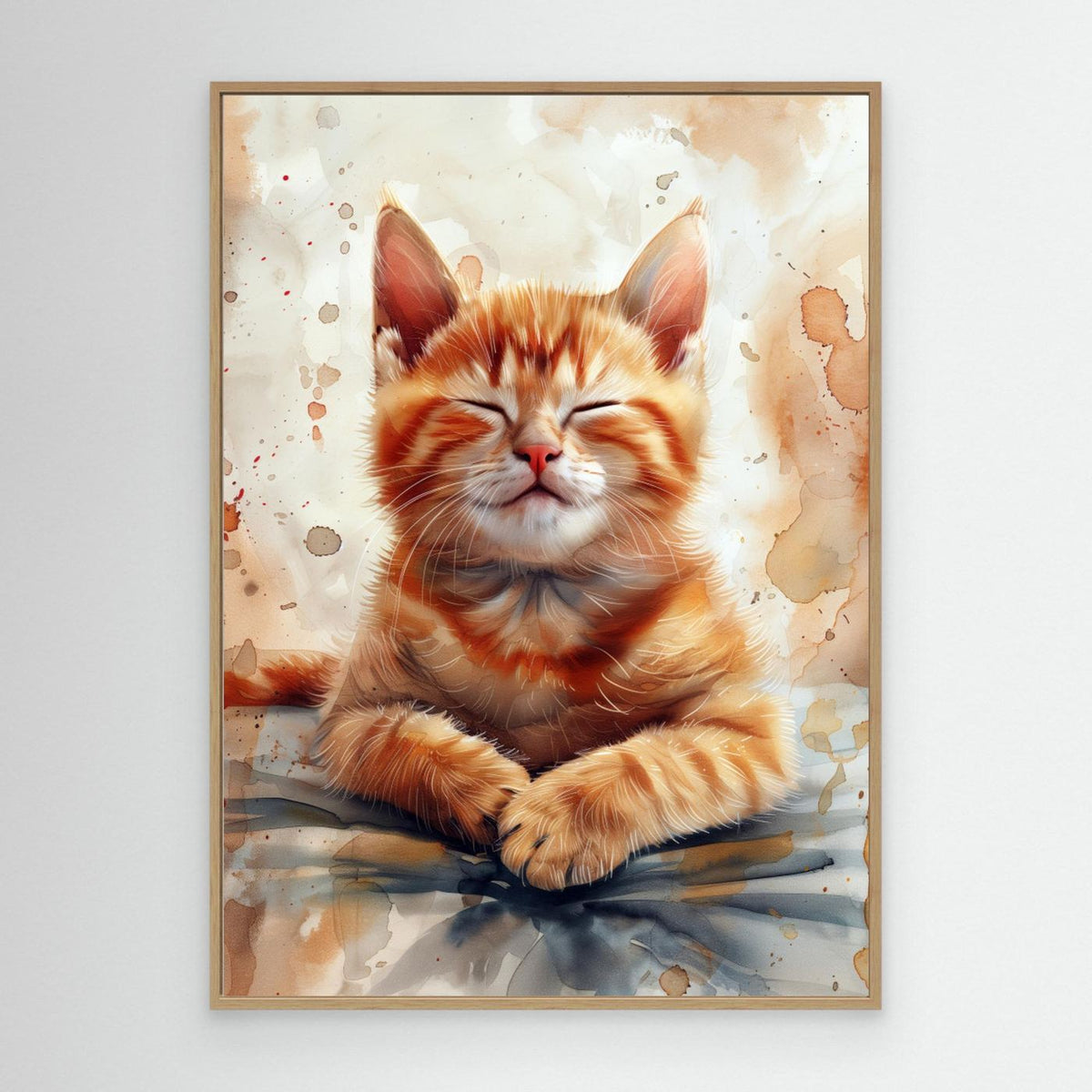 Orange watercolor Kitty (96) by Justyna Jaszke