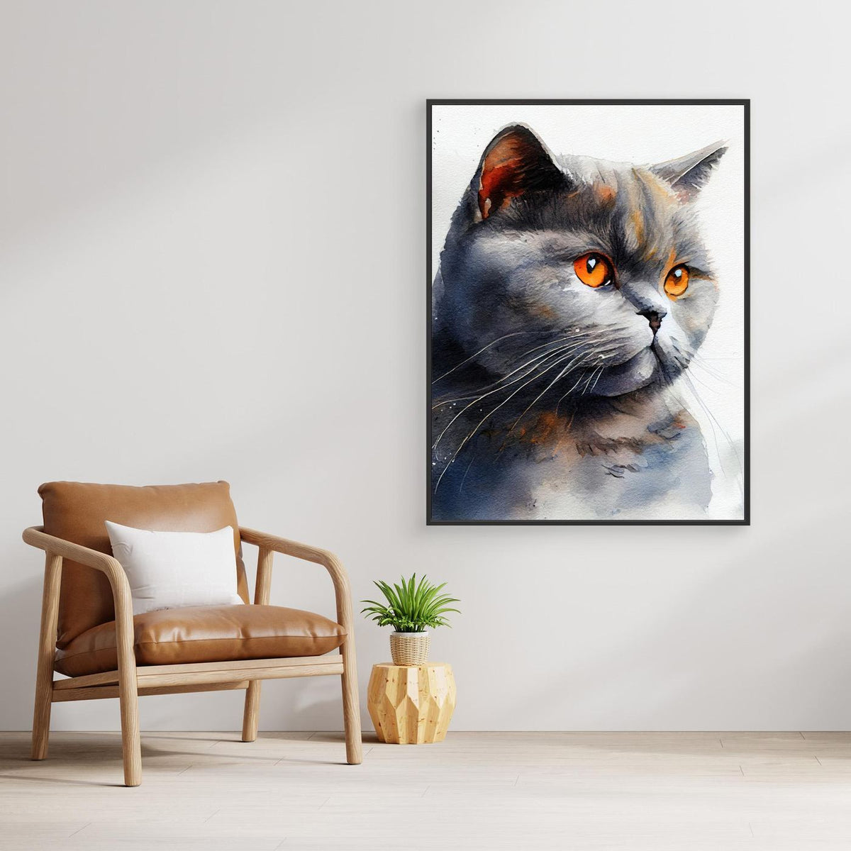 Cat watercolor painting animal by Justyna Jaszke