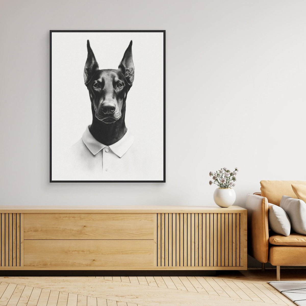 Doberman In Polo Shirt by Andreas Magnusson