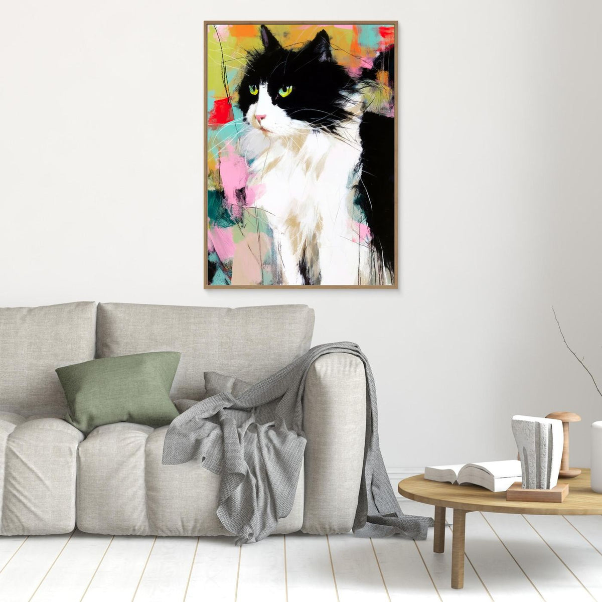 Colorful Cat Portrait by Justyna Jaszke