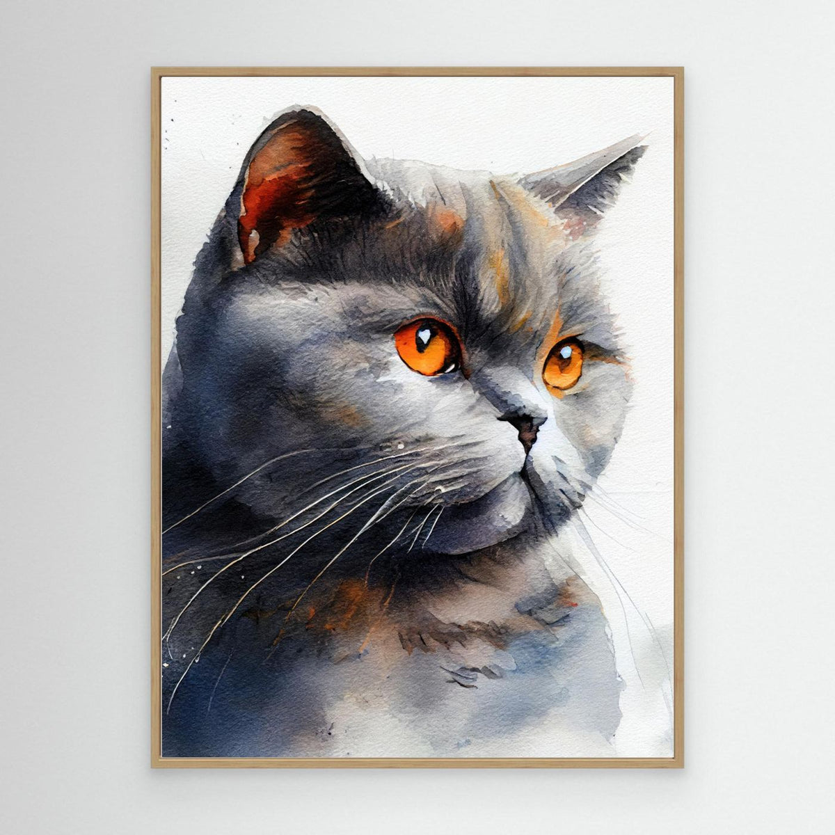 Cat watercolor painting animal by Justyna Jaszke